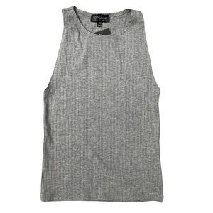 NWT Topshop Ribbed Sleeveless Tank in Gray